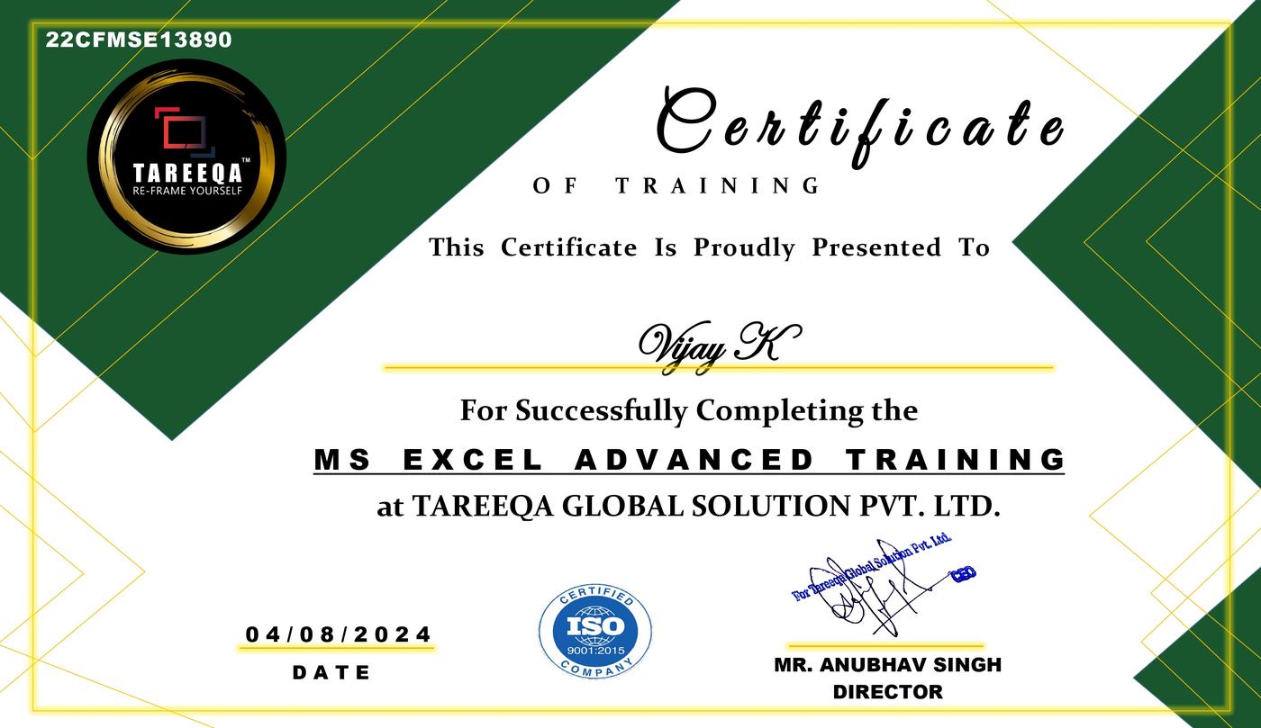 HR Recruiter Training Course certificate